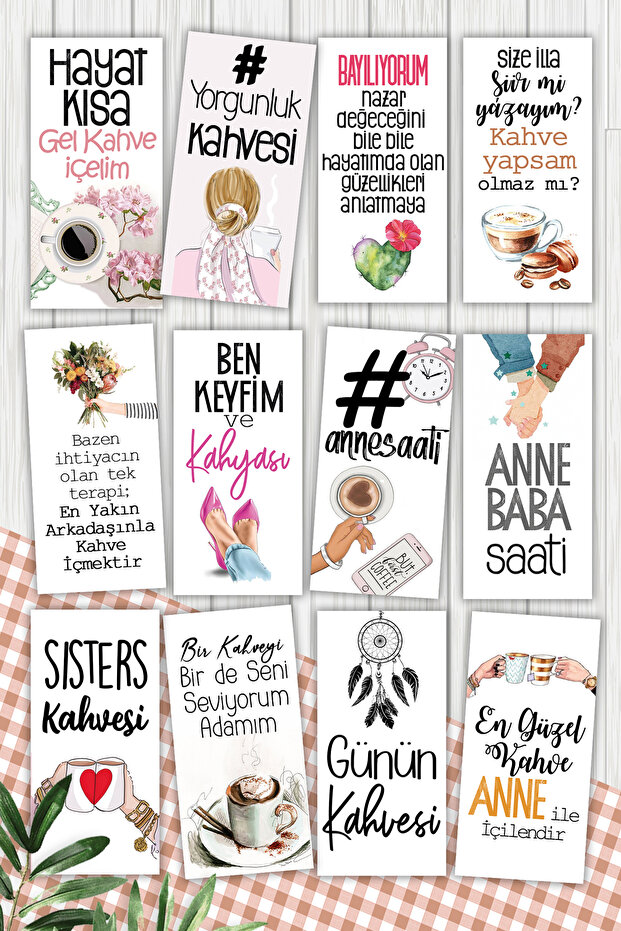 Coffee Motto 12 Pieces Presentation Cards