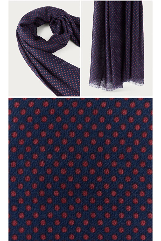 Yün İpek Baskılı Atkı - 3