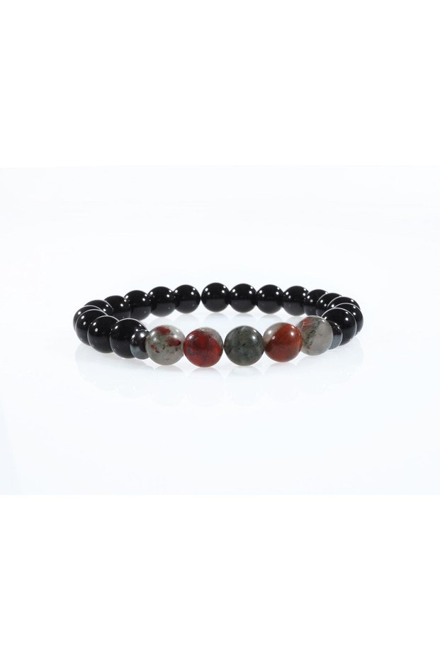 Love, Affection and Passion Bracelet for Women and Men, Gift Bracelet, Bloodstone, Onyx Natural Stone Bracelet