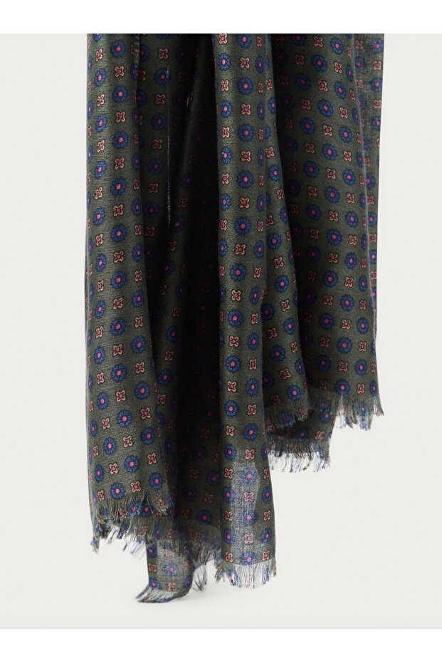 Yün İpek Baskılı Atkı - 2