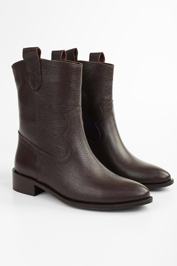 Kadın Hide Kahve Hakiki Deri Bot - 3