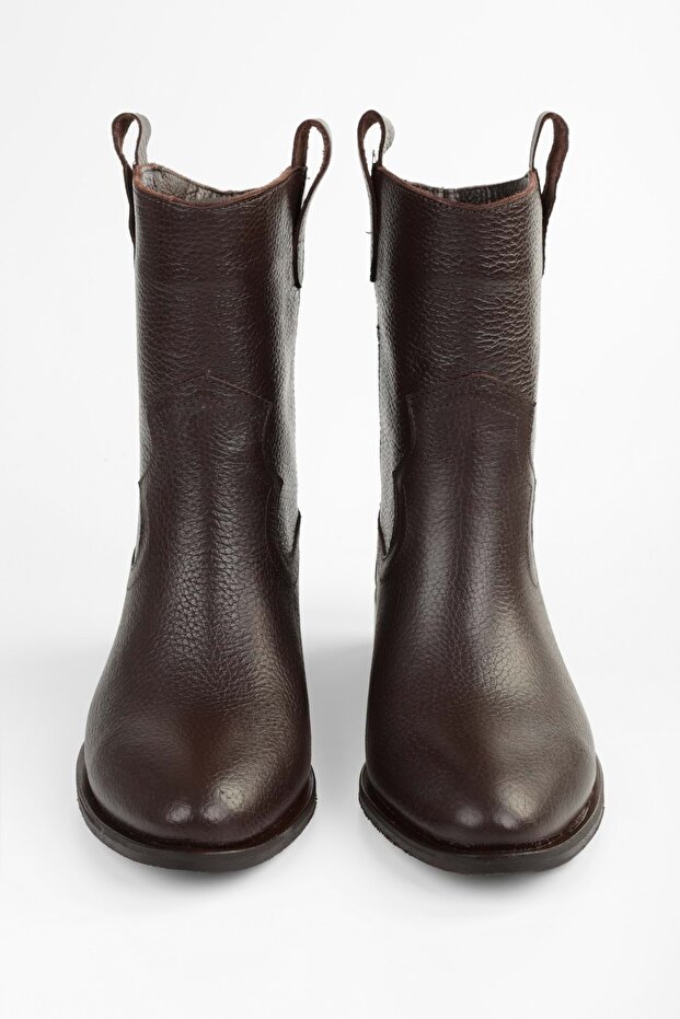 Kadın Hide Kahve Hakiki Deri Bot - 5