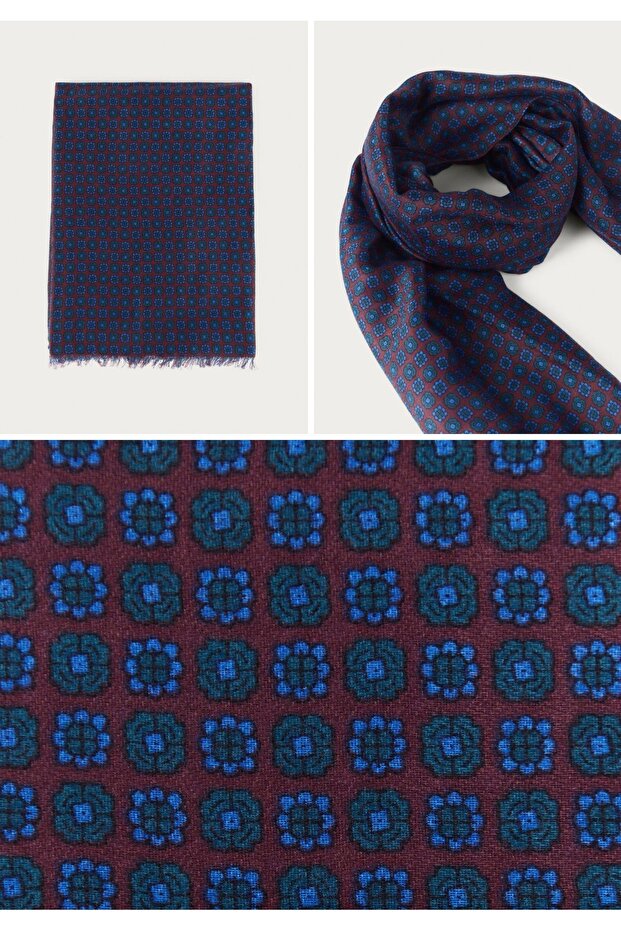 Yün İpek Baskılı Atkı - 4