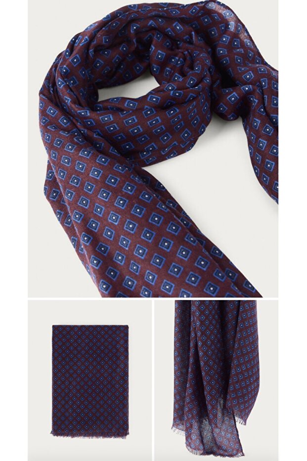 Yün İpek Baskılı Atkı - 3