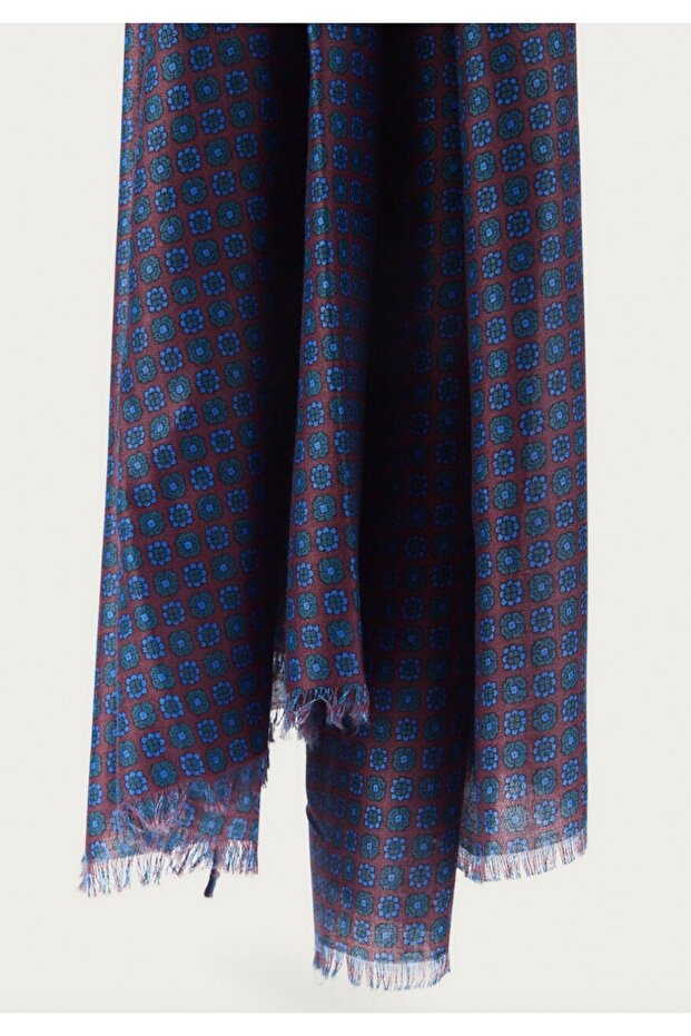 Yün İpek Baskılı Atkı - 2