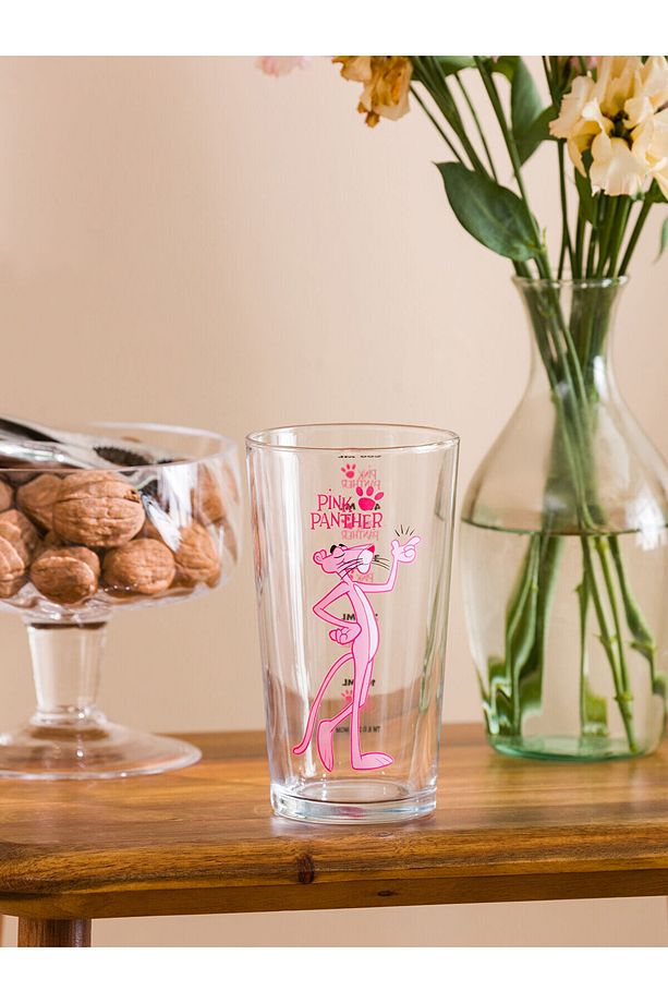 LCWK Pembe Panter Baskılı Cam Su Bardağı 500 Ml - 3