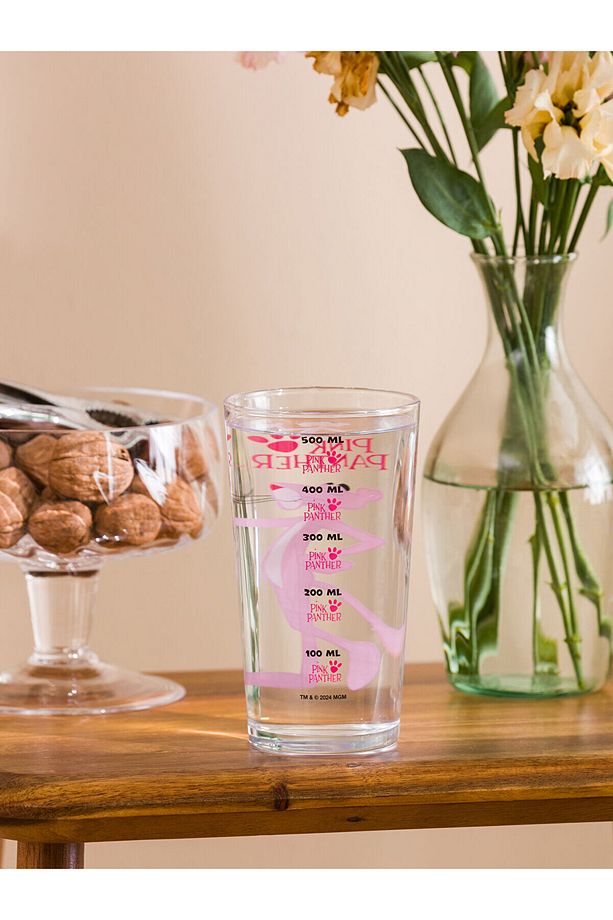 LCWK Pembe Panter Baskılı Cam Su Bardağı 500 Ml - 2