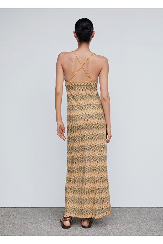 Geometrik dokulu elbise - 4