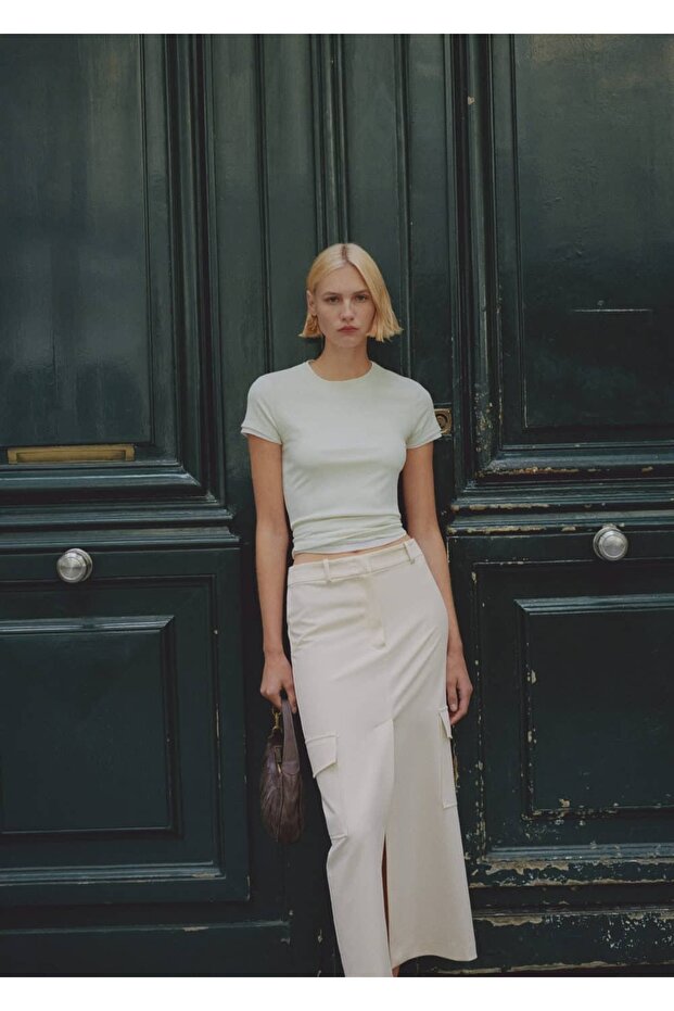 Yırtmaçlı Kargo Etek - 7