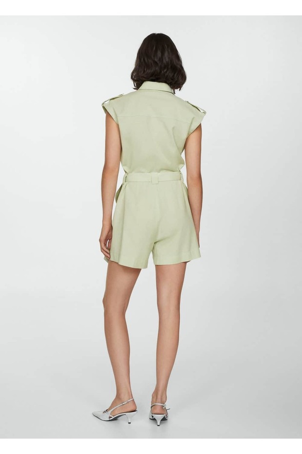 Fiyonklu şort tulum - 4