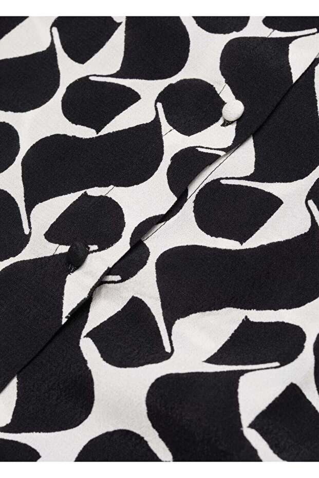 Patterned Contrast Blouse - 6