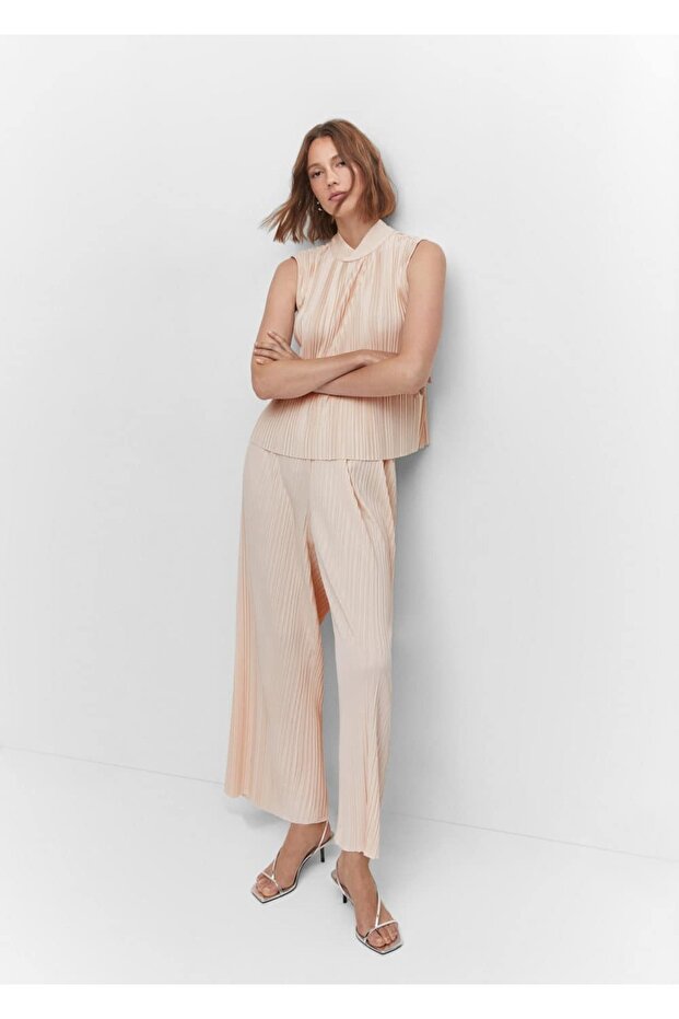 Pantaloni largi plisați - 5