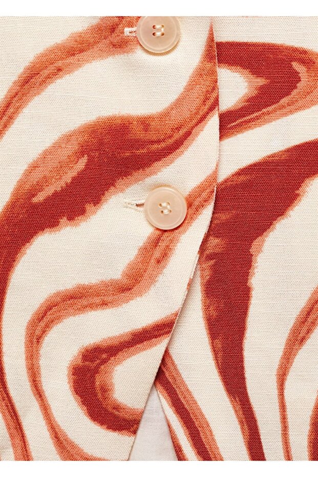 Kuşaklı desenli bluz - 5