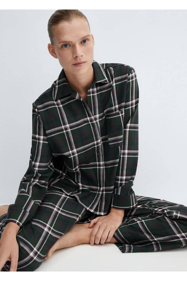 Pamuklu Flanel Pijama Gömlek - 6