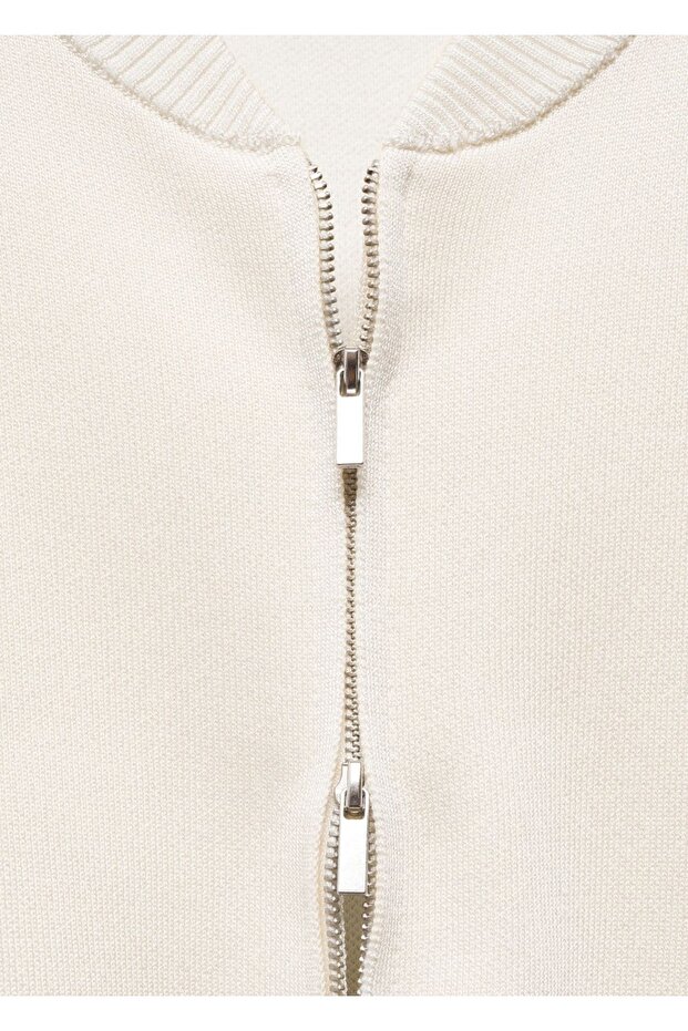 Fermuarlı triko hırka - 6