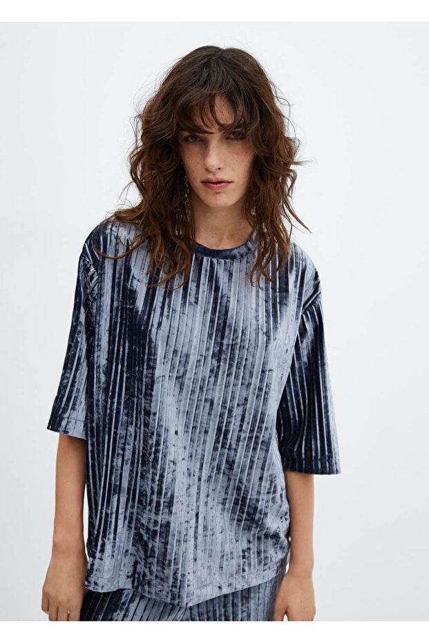 Kadife Pilili Tişört - 1