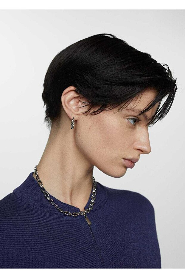 Fermuarlı triko hırka - 6