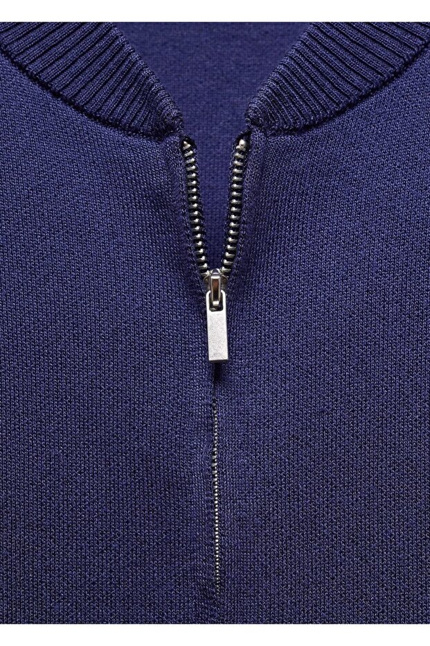 Fermuarlı triko hırka - 5