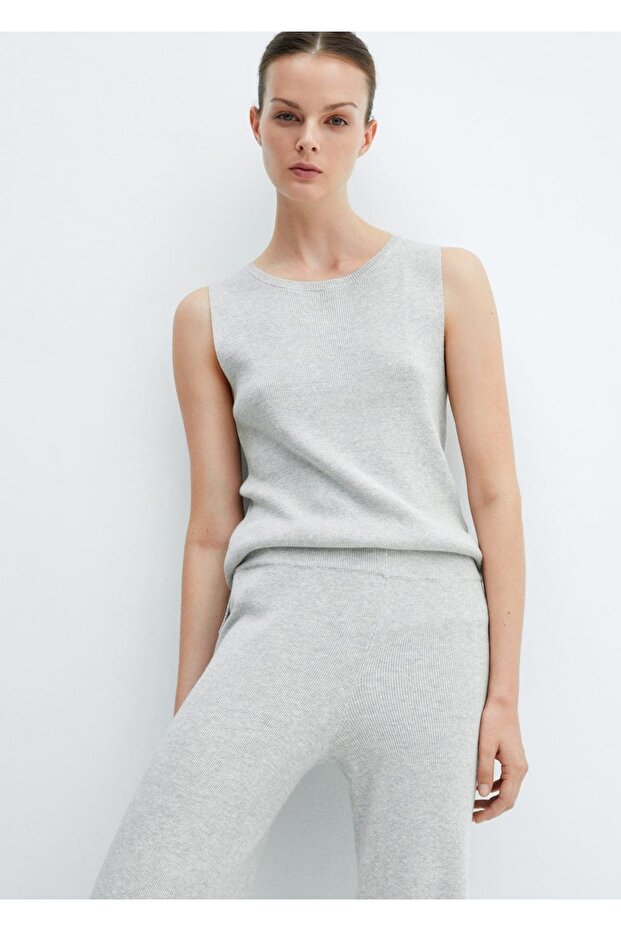 Pamuklu Keten Triko Bluz - 5