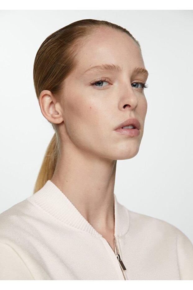 Fermuarlı triko hırka - 5