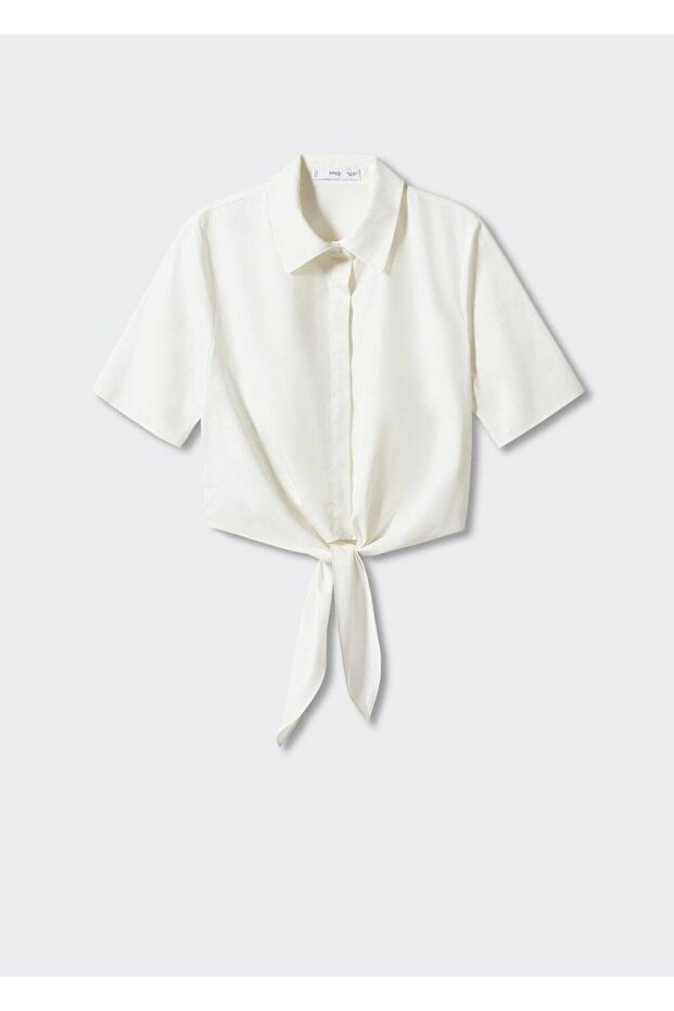 Kurzes Hemd mit Knotendetail - 3