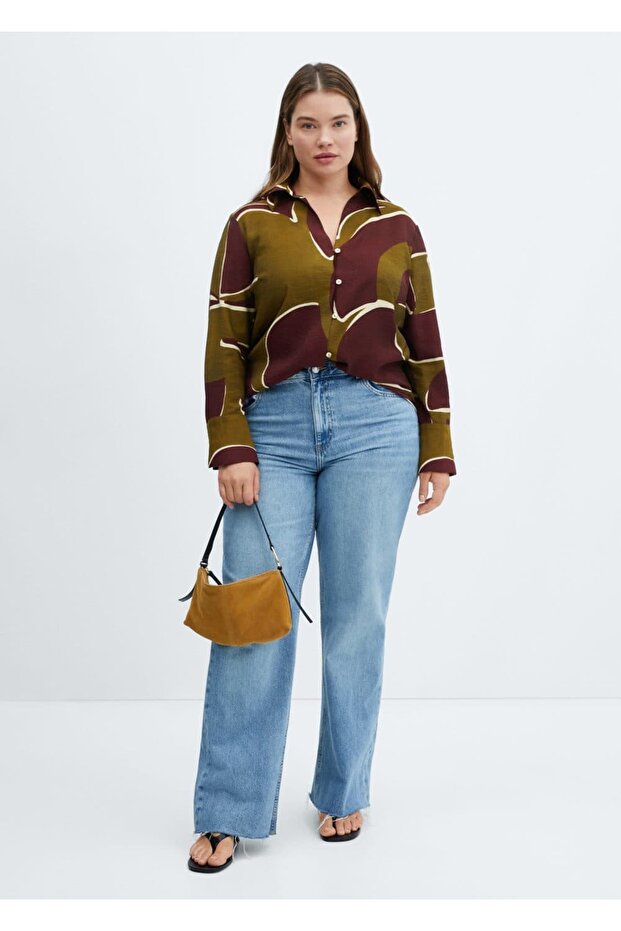 Desenli saten gömlek - 7