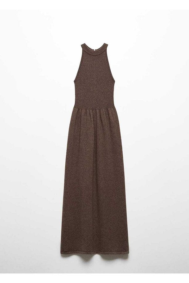 Halter Yaka Yün Elbise - 3