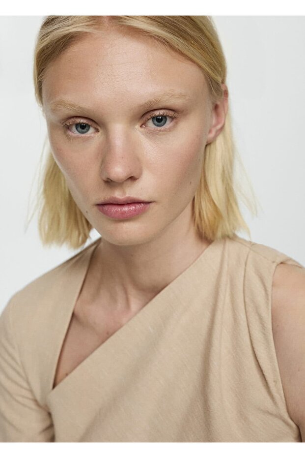 Drapeli asimetrik uzun elbise - 5