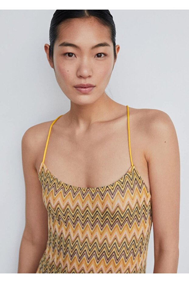 Geometrik dokulu elbise - 5