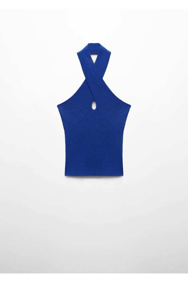 Halter yaka triko bluz - 3