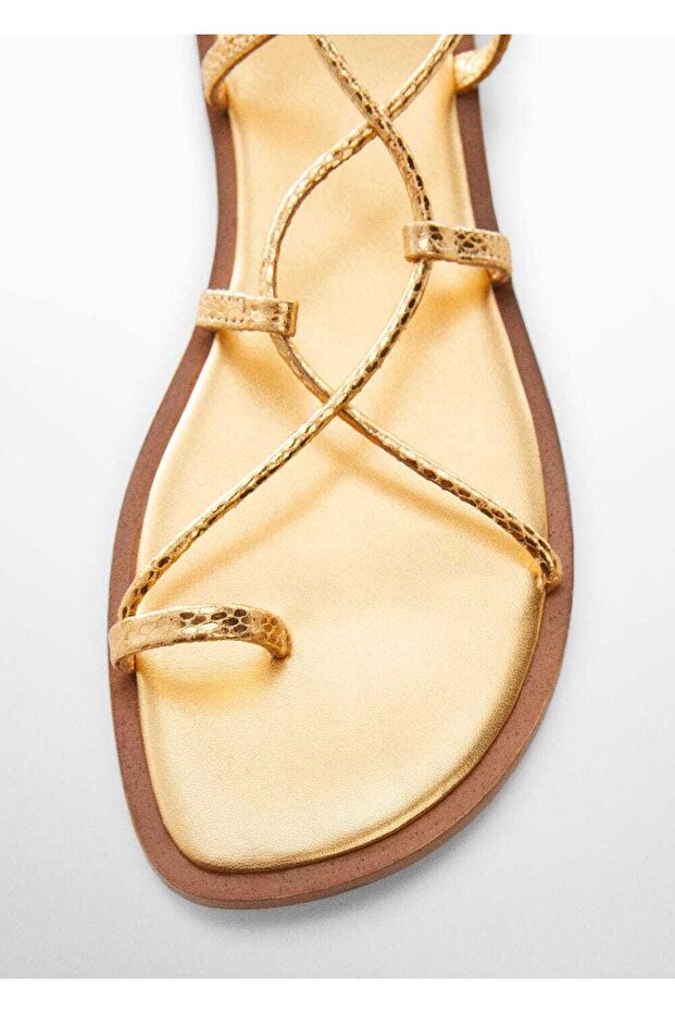 Deri bantlı sandalet - 4