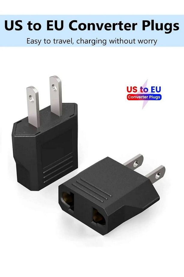 Türk Fişi Amerikan Tip Fişe Çevirici Seyahat Adaptörü 2 Pinli Düz Fiş Priz Dönüştürücü Piriz 5 Adet - 6