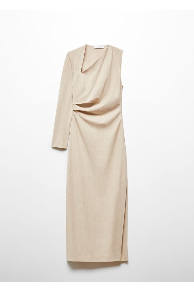 Drapeli asimetrik uzun elbise - 3