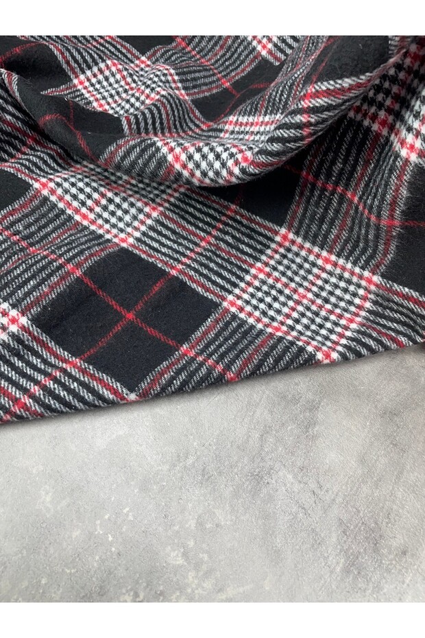 Gri Ekose Oduncu Desen Elbiselik Gömleklik Kumaş Ürünümüz Adet Olarak Satılır 1 Adet 1 Metre - 3