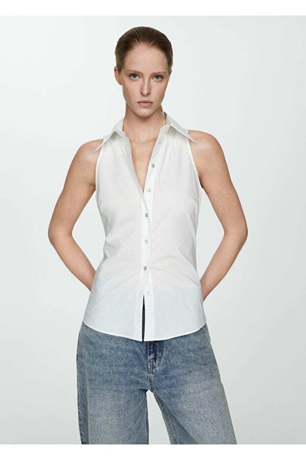 Kolsuz pamuklu gömlek - 1