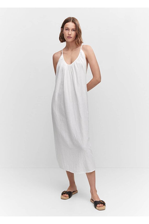 Kemerli askılı elbise - 2