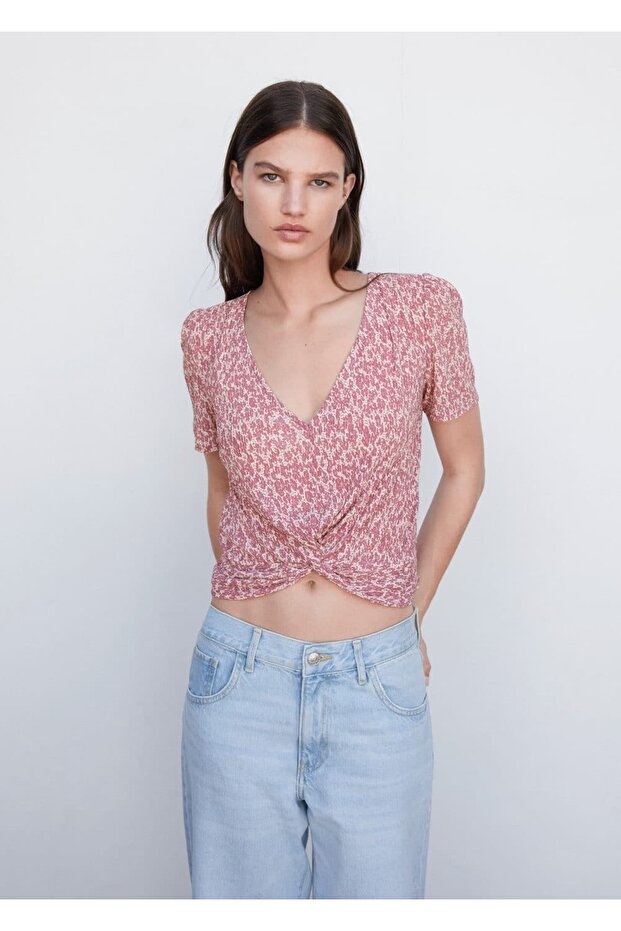 Düğümli dokuma bluz - 1