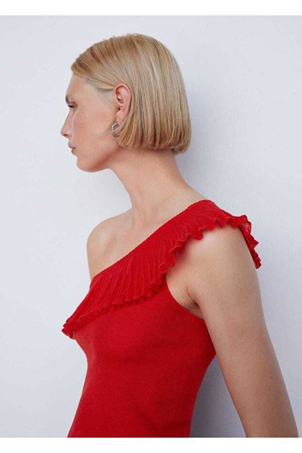 Asymmetric Ruffle Blouse - 6