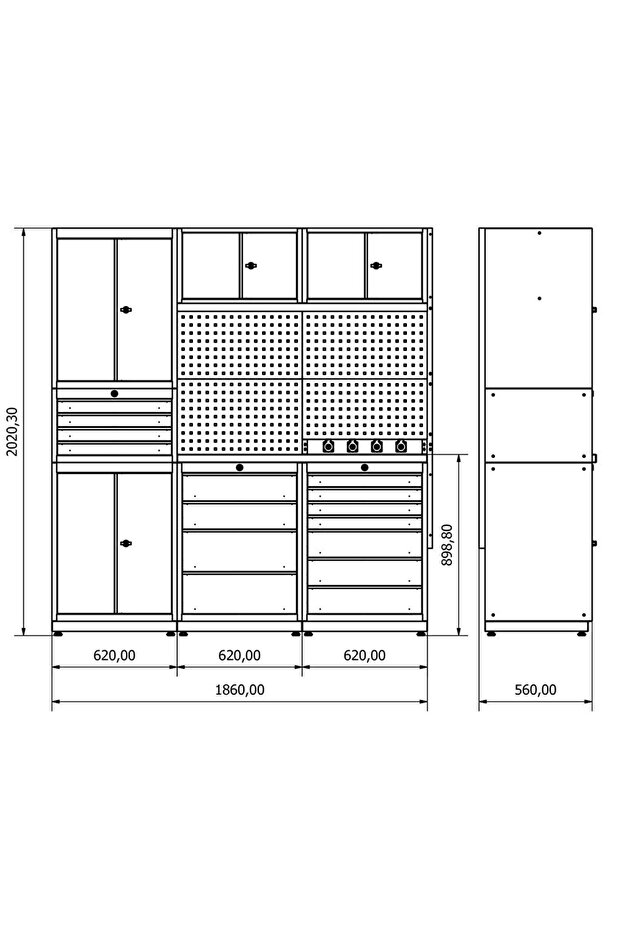 1.8 Metre Modüler Çalışma Tezgahı İE.36.18.05 - 4