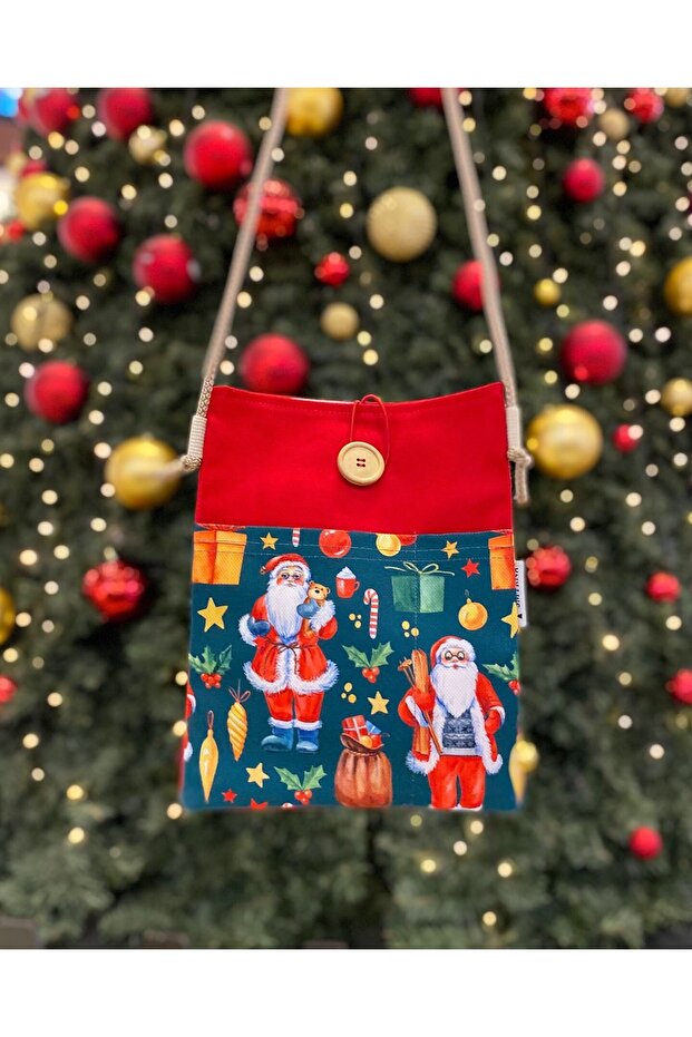 New Year's Gift, New Year, Hanging Book/Tablet/E-Book Bag – Pouch (Santa Claus)