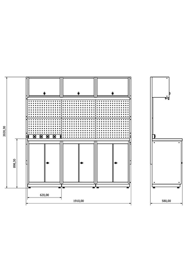 1.8 Metre Modüler Çalışma Tezgahı İE.36.18.07 - 4