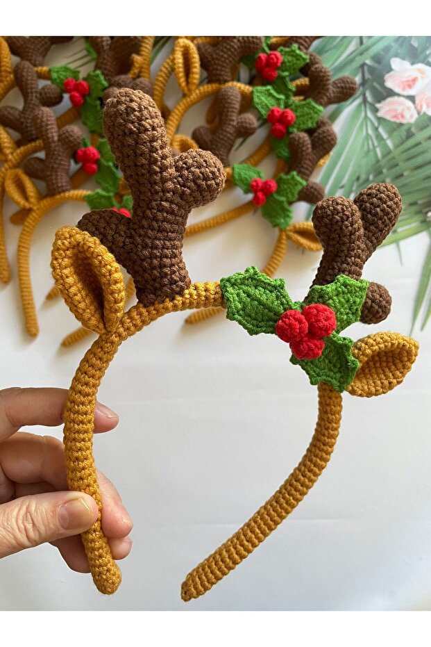 Christmas Icons Antlered Deer Horn Handmade Hair Accessory Crown (Suitable for All Ages)