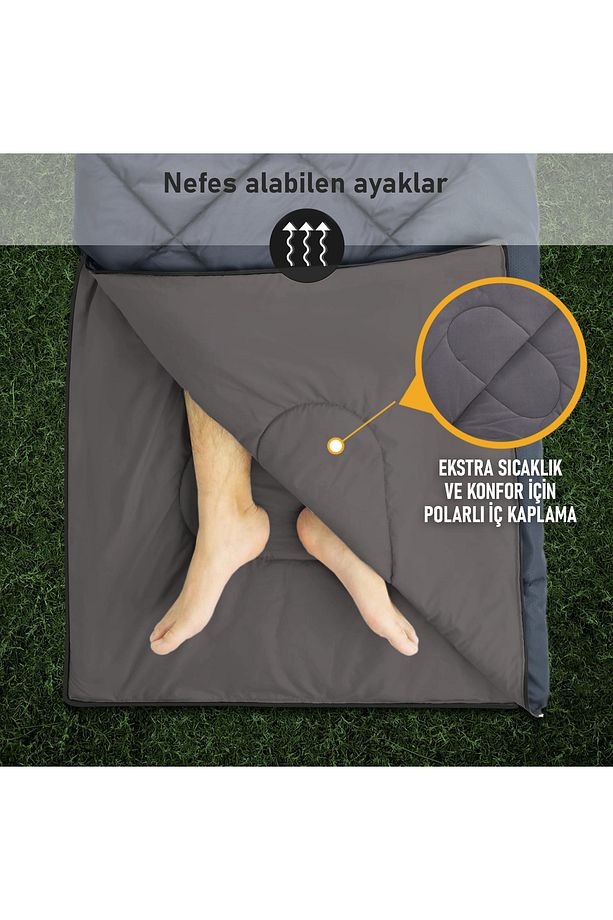 Uyku Tulumu, Polar, Battaniye, Çadır Uyku Tulumu - Yazlık ve Kışlık Kamp Uyku Tulumu Kırmızı - 5