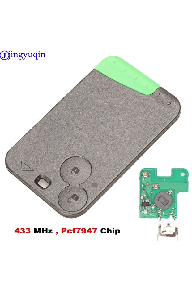 jingyuqin 433 MHz Pcf7947 Chip 2 Button Remote Card Smart Car Key for Renault Laguna Key