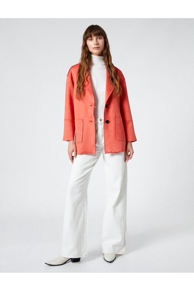 Blazer Jacket Suite Look Buttoned Pocket Detailed