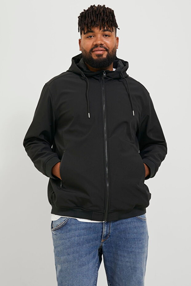 Büyük Beden Kapüşonlu Ceket - Basic - 2