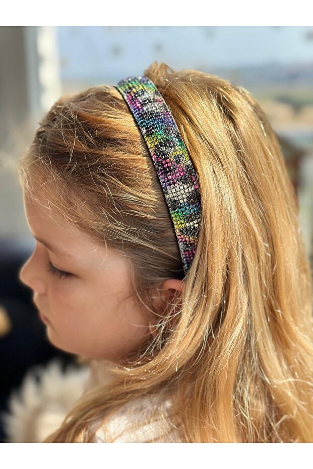 Luxury Wide Crystal Leopard Pattern Colorful Rainbow Stone Crown Women Children Tiara Cambered