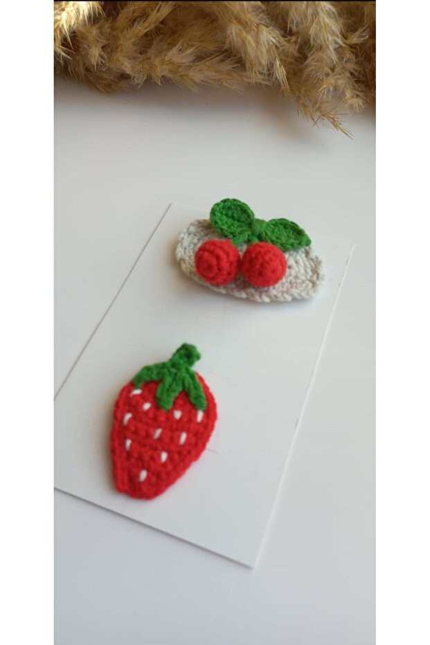 Cherry&Strawberry Fruit Model 2-Piece Hairless Baby Hairpin Clip Newborn Hairpin Baby Gift