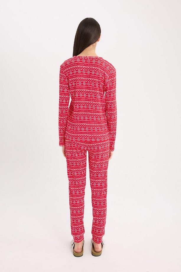 Fall In Love Pijama Takımı Waffle Kumaş Uzun Kollu Üst Esnek Belli Uzun Alt D2284ax24wn - 7