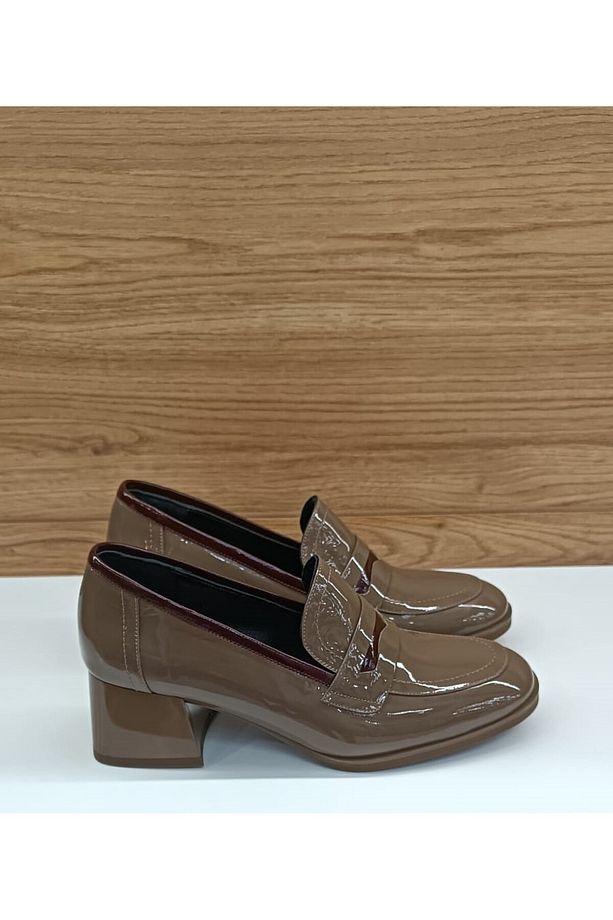 59172 Vizon Rugan Hakiki Deri Loafer Casual Kadın Ayakkabı - 3
